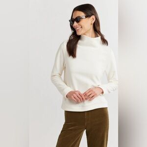 Dudley Stephens Cream Terry Fleece Park Slope Turtleneck